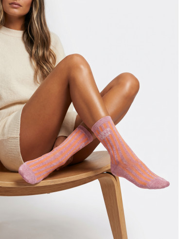 Chaussettes "super mom" - Orange
