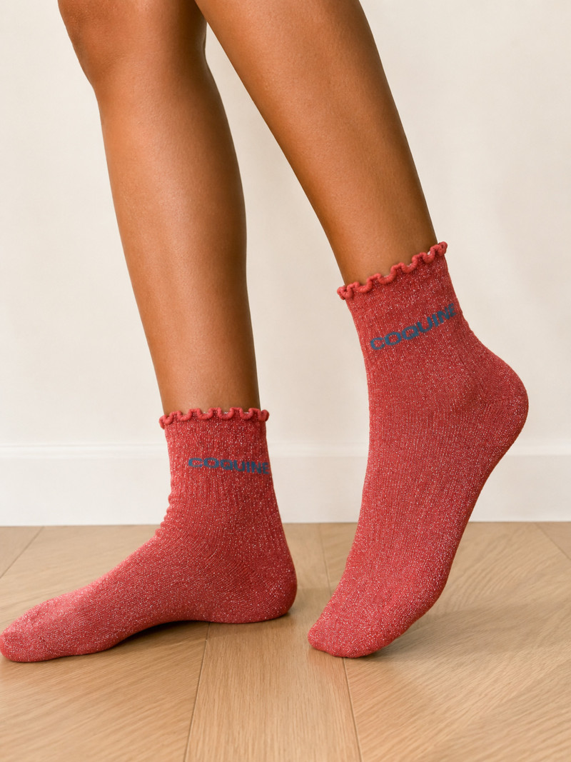 Chaussettes "Coquine" - Rose