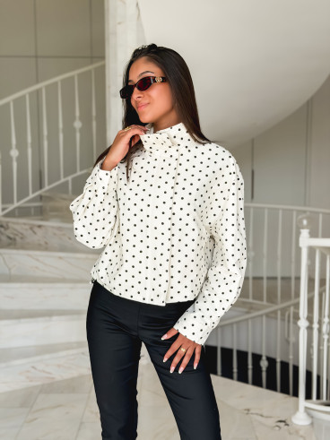 Veste à pois Zolly - Ecru/Noir