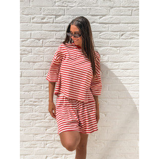 Short Liora - Rouge/Beige