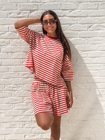 Short Liora - Rouge/Beige