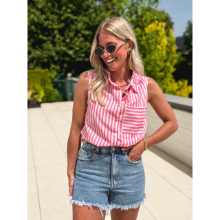 Chemise lignée Zelenda - Rose