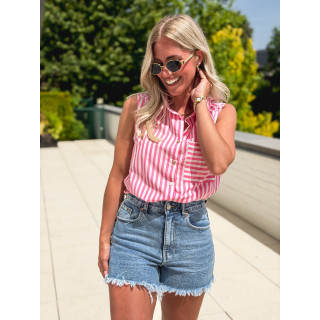 Chemise lignée Zelenda - Rose