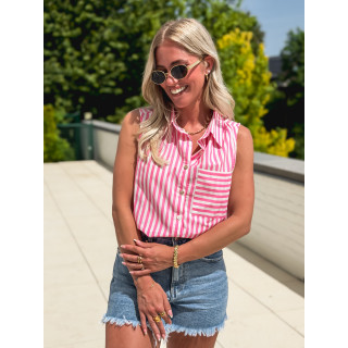 Chemise lignée Zelenda - Rose