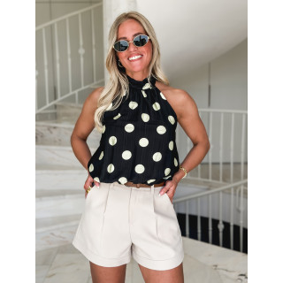 Blouse à pois Azilie - Noir
