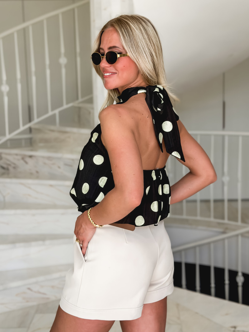 Blouse à pois Azilie - Noir