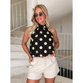 Blouse à pois Azilie - Noir
