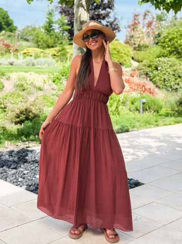 Robe longue Sybile - Brique