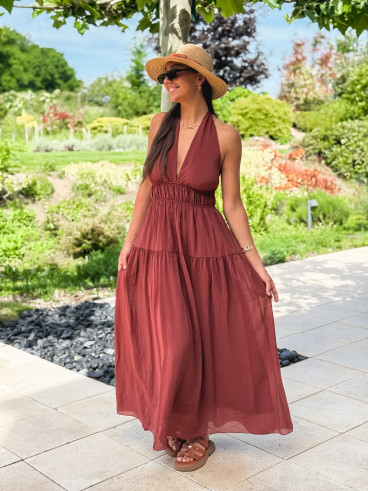 Robe longue Sybile - Brique
