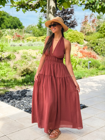 Robe longue Sybile - Brique