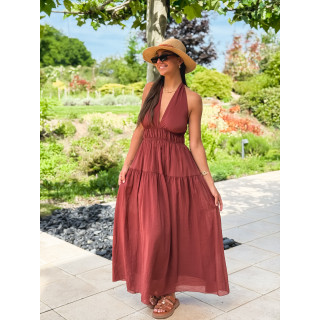 Robe longue Sybile - Brique