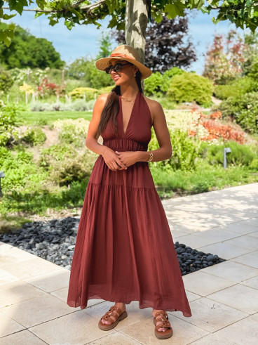 Robe longue Sybile - Brique
