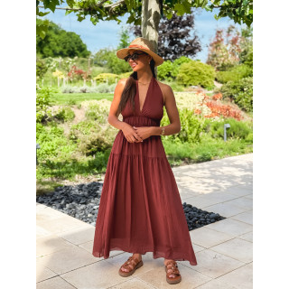 Robe longue Sybile - Brique