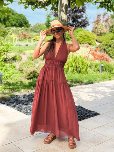 Robe longue Sybile - Brique