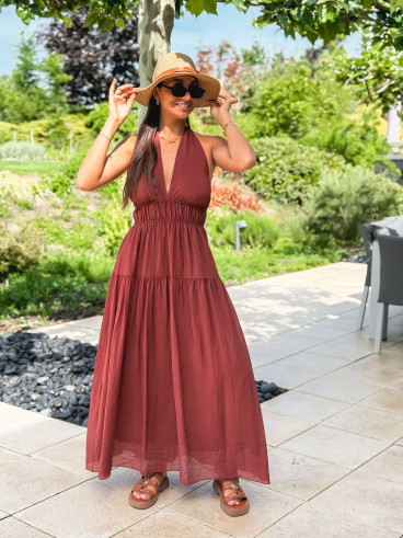 Robe longue Sybile - Brique