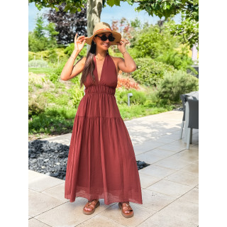 Robe longue Sybile - Brique