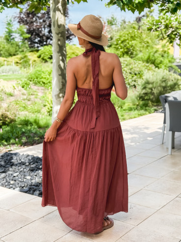 Robe longue Sybile - Brique