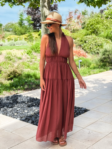 Robe longue Sybile - Brique