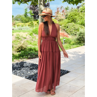 Robe longue Sybile - Brique