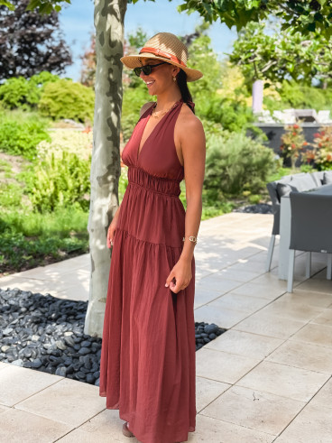 Robe longue Sybile - Brique