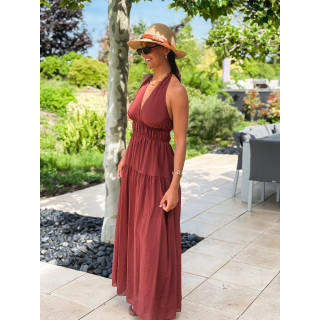 Robe longue Sybile - Brique