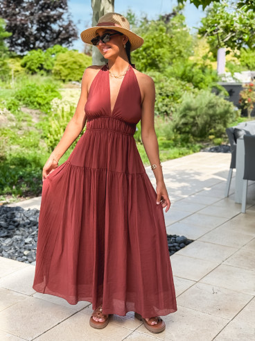Robe longue Sybile - Brique
