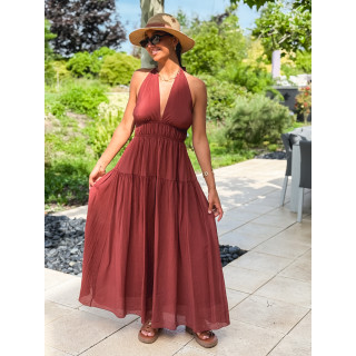 Robe longue Sybile - Brique