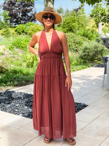 Robe longue Sybile - Brique