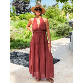 Robe longue Sybile - Brique