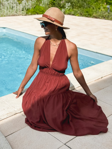 Robe longue Sybile - Brique