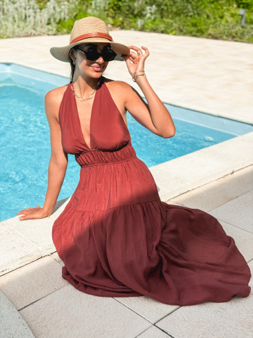 Robe longue Sybile - Brique