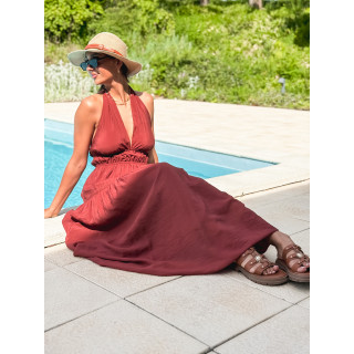 Robe longue Sybile - Brique