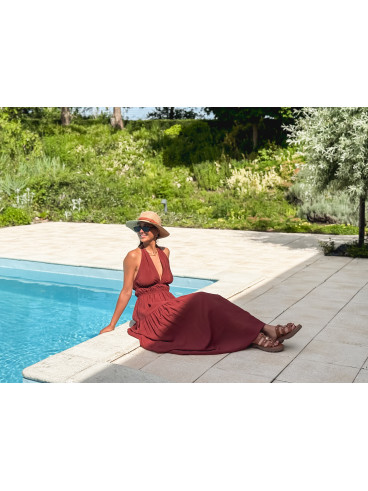 Robe longue Sybile - Brique
