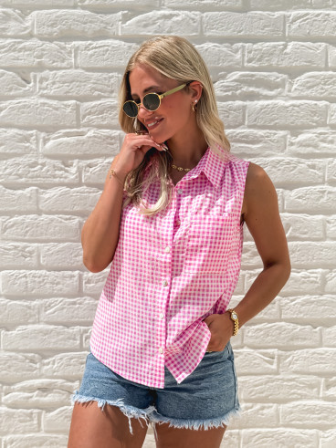Chemise à carreaux Miliana - Rose Chemise à carreaux Miliana - Rose