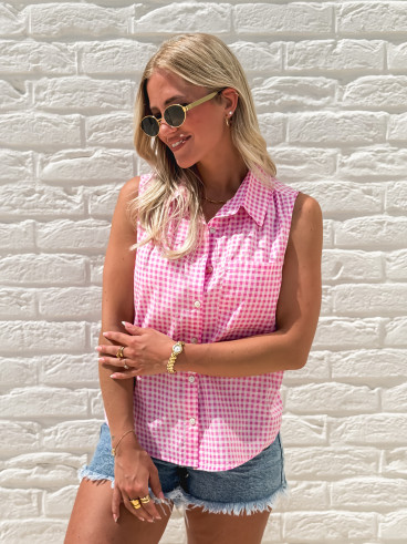 Chemise à carreaux Miliana - Rose Chemise à carreaux Miliana - Rose