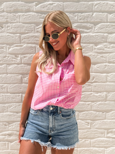 Chemise à carreaux Miliana - Rose Chemise à carreaux Miliana - Rose