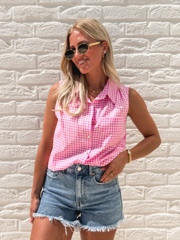 Chemise à carreaux Miliana - Rose Chemise à carreaux Miliana - Rose