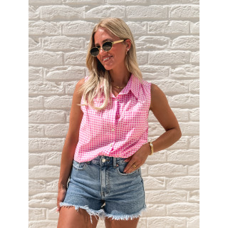 Chemise à carreaux Miliana - Rose