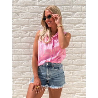 Chemise à carreaux Miliana - Rose