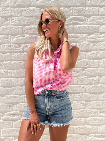 Chemise à carreaux Miliana - Rose Chemise à carreaux Miliana - Rose
