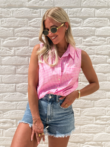 Chemise à carreaux Miliana - Rose Chemise à carreaux Miliana - Rose
