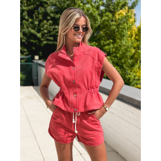 Short en jeans Magla - Rouge