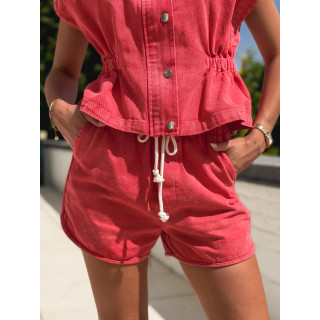 Short en jeans Magla - Rouge
