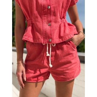 Short en jeans Magla - Rouge