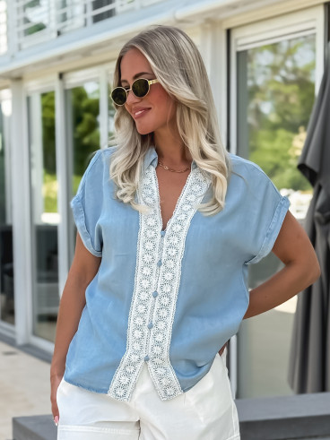 Chemisier Amaïs - Bleu clair Chemisier Amaïs - Bleu clair