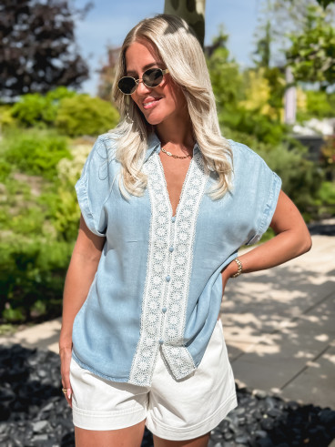 Chemisier Amaïs - Bleu clair Chemisier Amaïs - Bleu clair