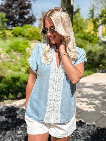Chemisier Amaïs - Bleu clair Chemisier Amaïs - Bleu clair