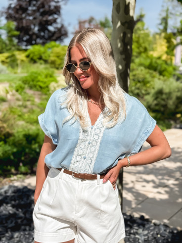 Chemisier Amaïs - Bleu clair Chemisier Amaïs - Bleu clair