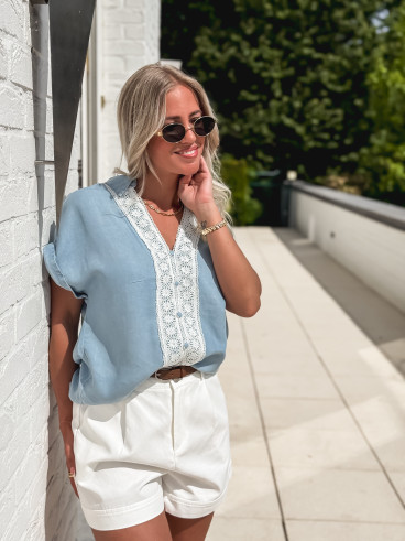 Chemisier Amaïs - Bleu clair Chemisier Amaïs - Bleu clair