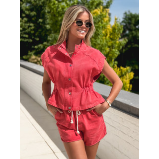 Veste en jeans Magla - Rouge